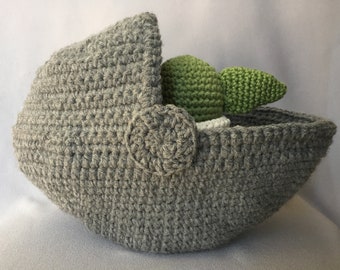 Baby Alien Pram Bed Ship Digital Crochet Pattern