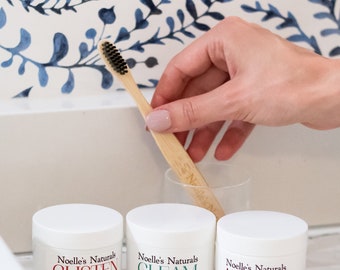 Natural 100% Bamboo Toothbrush - Charcoal Infused Soft Bristles - Set of 4