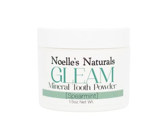 Gleam Mineral Tooth Powder -  1.5oz - Spearmint - Natural - No Fluoride - No Glycerin - No SLS - No Preservatives - Whitening - Non-toxic