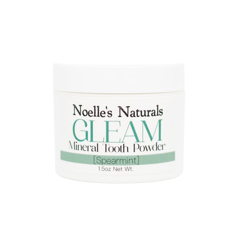 Gleam Mineral Tooth Powder 1.5oz Spearmint Natural No Fluoride No Glycerin No SLS No Preservatives Whitening Non-toxic image 2