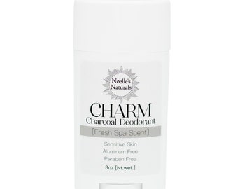 Charcoal Deodorant - Organic Bamboo Charcoal -Natural- Aluminum Free - Non-Toxic - Gently Controls Sweat & Odor - Spa Scent