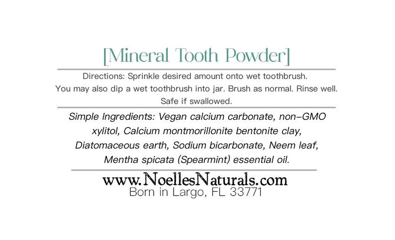 Gleam Mineral Tooth Powder 1.5oz Spearmint Natural No Fluoride No Glycerin No SLS No Preservatives Whitening Non-toxic image 3