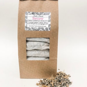 Noelle's Naturals Renew - Postpartum Organic Herbal Bath. Wondering how to heal naturally after giving birth? Grab this blend of organic herbal bath tea bags for that extra soothing and healing support!