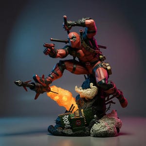 Deadpool  - Marvel STL 3D Print Model | Statue + Bust