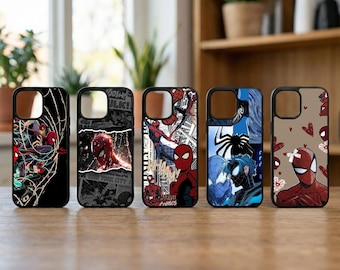SpiderMan Phone Case Abstract Hero Suit Design Phone Case iPhone 17 16 15 14 Pro Max Plus, Cute Samsung S25 S24 S23 Ultra Cover,Gift for Her