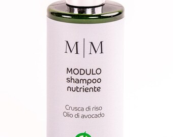 MODULO Närande Schampo – Riskli och Avokadoolja, Reparation av torrt hår, Vegansk italiensk hårvård 250ml