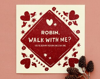 Rustic Linocut Style Bridesmaid Proposal Card | Hand-Drawn Will You Be My Bridesmaid | Personalized Printable Canva Template