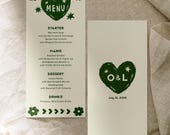 Rustic Wedding Menu Template | Linocut Style Hand Drawn Stamp Design | Editable Canva Menu Card | RL1