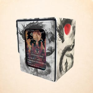 MTG Deck Box,Crimson Dragon Eclipse Deck Box – Fantasy Dragon Design, Trading Card Storage for MTG