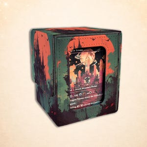 Caja para mazos Commander, estuche de almacenamiento TCG adorable y espeluznante con ventana de exhibición para jugadores de EDH, fantasma de caramelo de Halloween