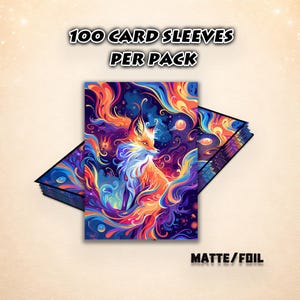 100 Pack MTG Card Sleeves, Ideal Gift for Card Players,Durable Card Holder for Trading Games,Ember Fox Flame