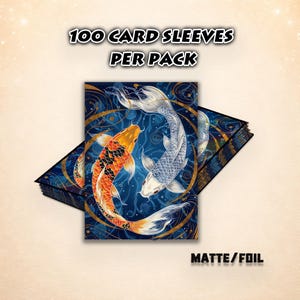 yin yang card sleeves MTG by Arcanum Industries, 103 Matte Sleeves for Magic The Gathering & TCG Mtg Koi Fish Sleeve -