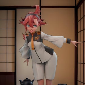 Space Pilot Girl STL | Sci Fi Academy Cadet 3D Print Figurine Stl | Anime Style Mecha Pilot