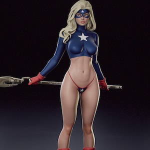 Himmelsk stjärnflicka-figur STL | Kosmisk hjältinna 3D-utskriftsfil