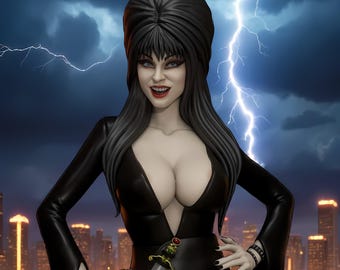 Gothic Horror Hostess Stl Figurine | Dark Glamour Vamp Queen 3D Print Figurine | Spooky Elegance Statue | Fantasy STL File