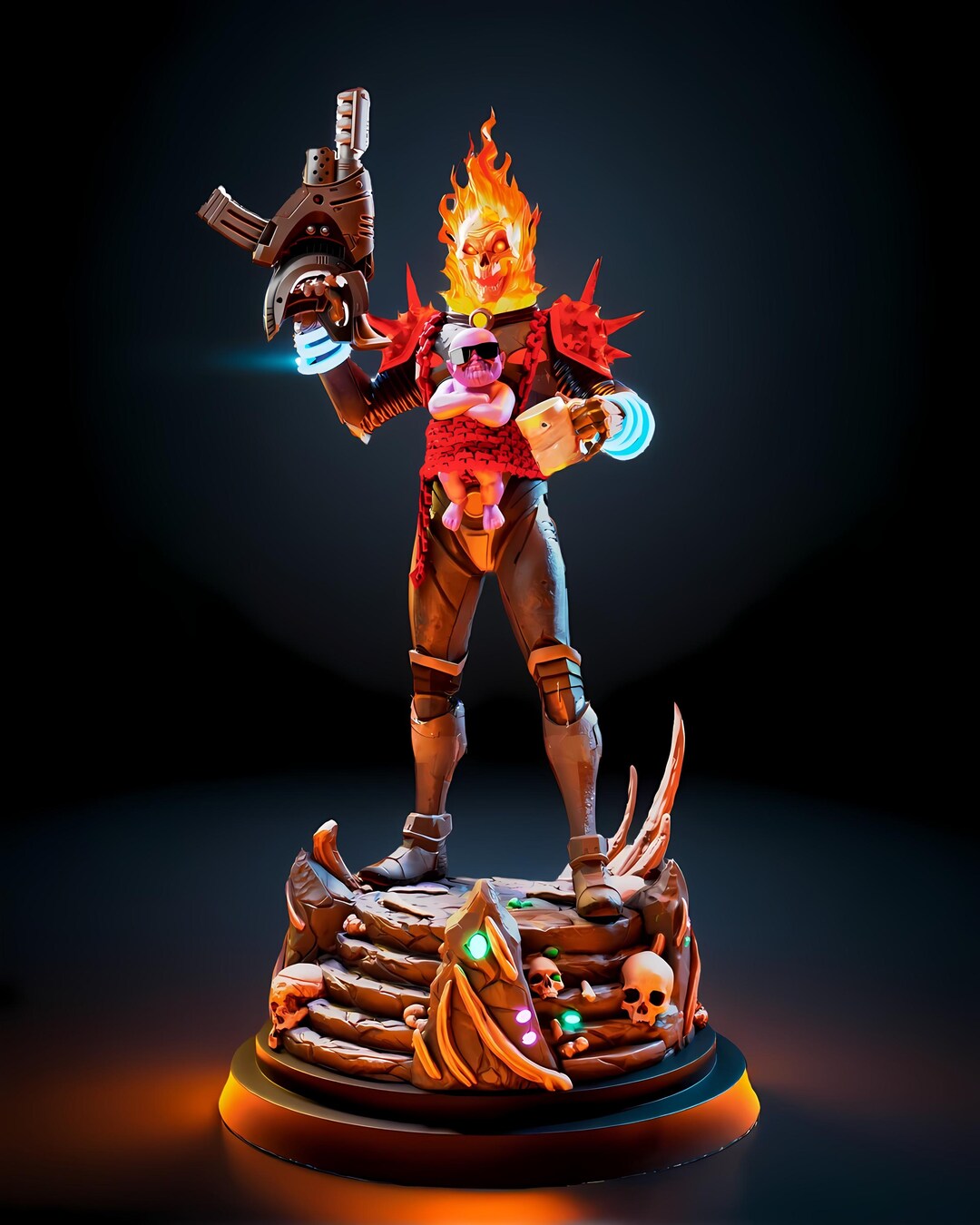 Cosmic Flame Rider Stl Figurine | Comic Style 3D Print Figurine | Space ...