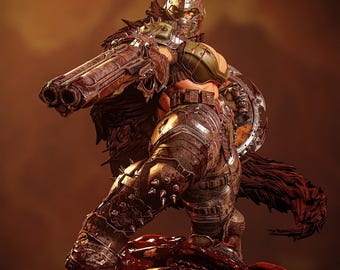 Figurka Dark Age Demon Slayer STL | Figurka Medieval Hell Huntress w formacie 3D | Brutalna wojowniczka fantasy | Plik akcji STL