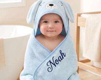 Personalized Hooded Baby Towel, Embroidered Name Bath Wrap, Toddler Kids Hooded Towel, Baby Shower Gift, Custom Newborn Gift