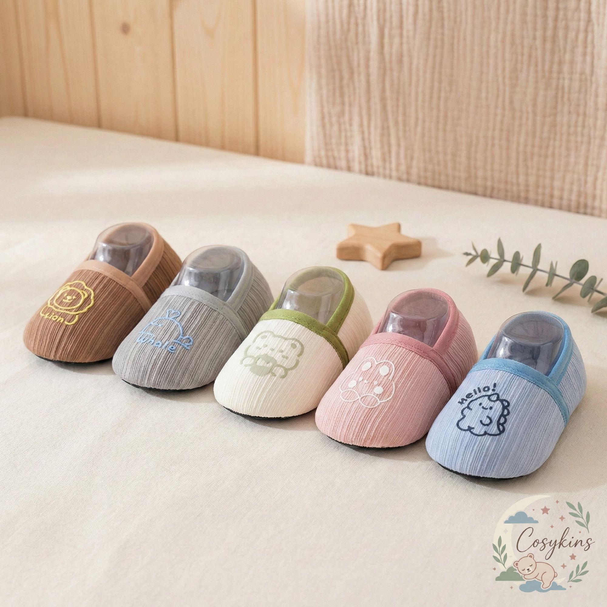 Chaussons Cuir Souple Bébé Antidérapant - Chaussons Bebe Fille & Garcon 0-24 Mois - Premiers Pas En Cuir Suédé