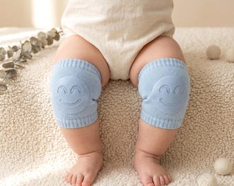 Baby Knieschoner zum Krabbeln, Rutschfeste Beinwärmer, Knie Protektor, Baby-Geschenk, Smiley Kniepads
