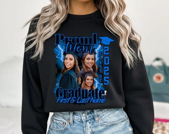 Proud Mom of Class of 2026 Graduation Shirt | Custom Photo Graduation Sweatshirt | Personalized Graduate Name Shirt for Mom