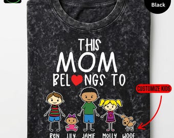 Custom Mama Shirt, Personalized Kids Names, Comfort Colors Tee, Mother's Day Gift