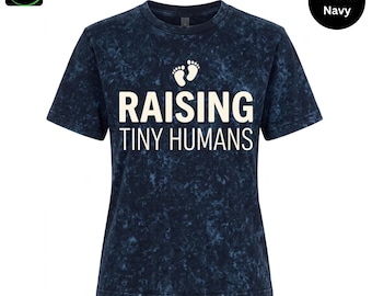 Raising Tiny Humans Mineral Wash Shirt, Funny Mom Tee, Vintage Mom Shirt, Mothers Day Gift, Mama Life T-Shirt