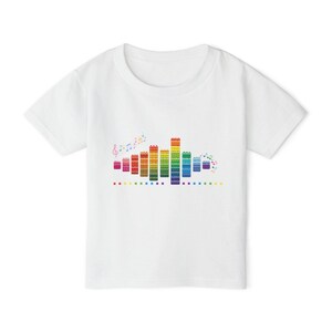 Rainbow Equalizer Music Bars Toddler T-shirt | Colorful Sound Wave Tee