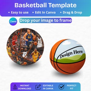 Basketball Editable Frame Basketball Panel Canva Template, Editable Basketball Panel Design Size ...