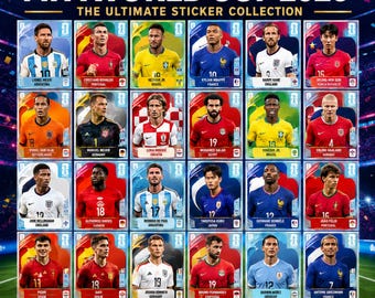 Adesivi stampabili per la Coppa del Mondo 2026 / Album PDF + 900 adesivi di calcio / Tutte le 48 squadre / Download immediato di figurine di calcio della Coppa del Mondo FIFA 2026