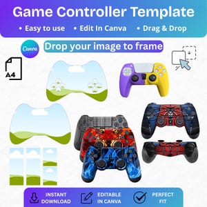 Game Controller Template Canva, Editable Controller Skin Template, Gaming Controller Wrap Design, PS Controller Template, Gaming Skin