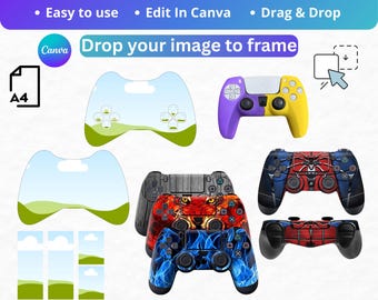 Game Controller Template Canva, Editable Controller Skin Template, Gaming Controller Wrap Design, PS Controller Template, Gaming Skin
