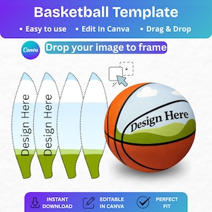 Basketball Panel Canva Template, Editable Basketball Panel Design Size 5 6 7, Printable A4 Basketball Panels, DIY Basketball Template