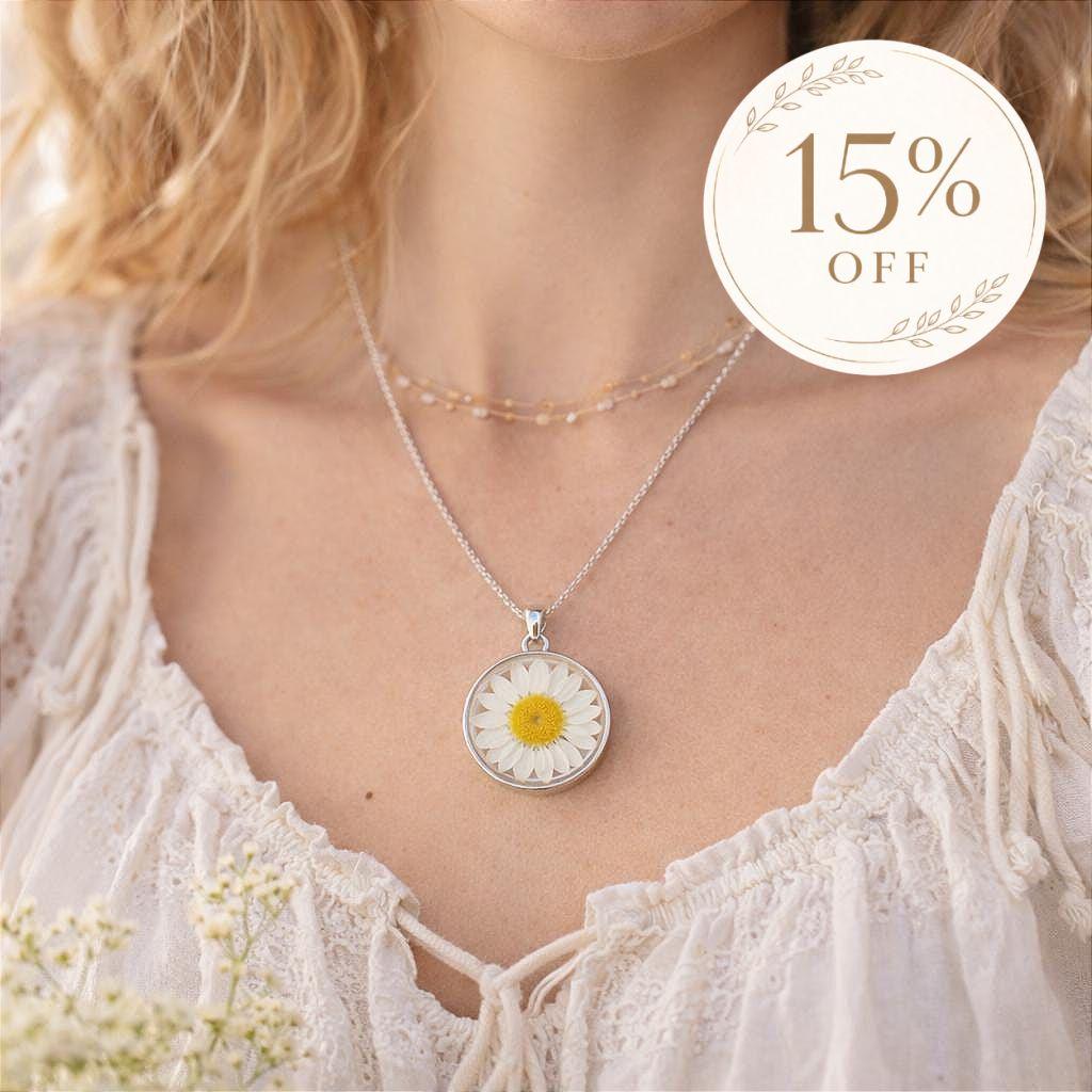 Daisy necklace 925 - Etsy 日本