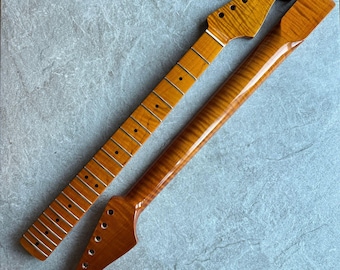Stratocaster Guitar Neck Lion Flame Maple 21 fretboard