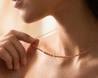 Personalized Morse Code Necklace, Custom Secret Message Necklace, Name Bracelet or Necklace, Gold Silver Rose Gold Gift for Her