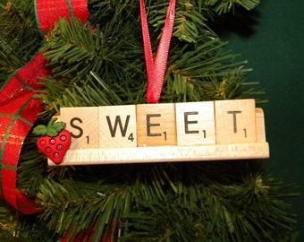 Sweet Scrabble Ornament on Rack 7470