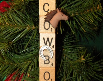 Cowboy Scrabble Ornament 7400