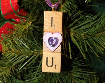 I Heart U Scrabble Ornament 7442