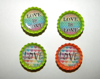 Love is Love Bottlecap Magnet