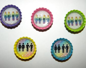 LGBT Couples Bottlecap Magnet