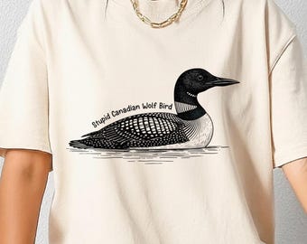 Pájaro lobo canadiense estúpido, PNG, ilustración de animal divertido, arte de pájaro minimalista