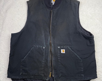 Chaleco acolchado Carhartt para hombre, negro, con cremallera completa, ropa de trabajo aislante, talla 3XL