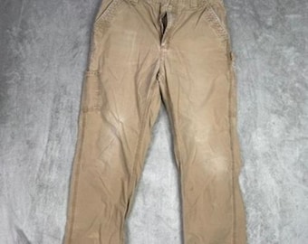Pantalones de carpintero Carhartt B151 DK H Khaki Loose Original Fit para hombre, 32 x 32