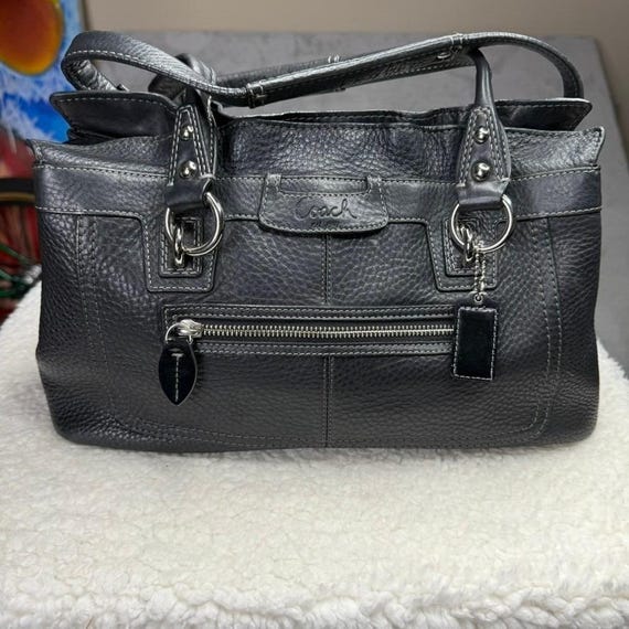 Coach Tote Bag Turnlock One Shoulder Black Business S97 - Etsy UK