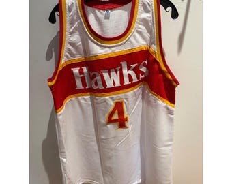 Spud Webb Gesigneerd Atlanta Hawks Basketbalshirt XL Wit Rood Geel #4 Handtekening