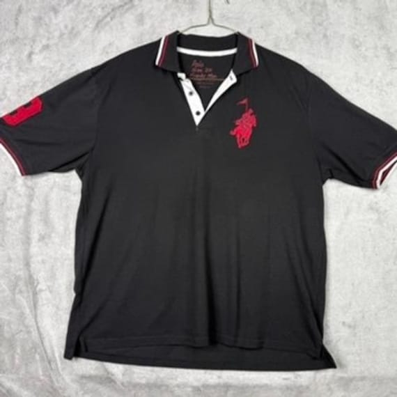 Polo Ralph Lauren Franky Max Black Red Big Pony Logo Embroidered