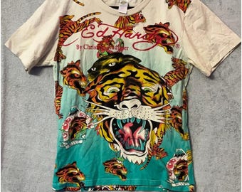 Ed Hardy Tiger Grafik-T-Shirt XL von Christian Audigier