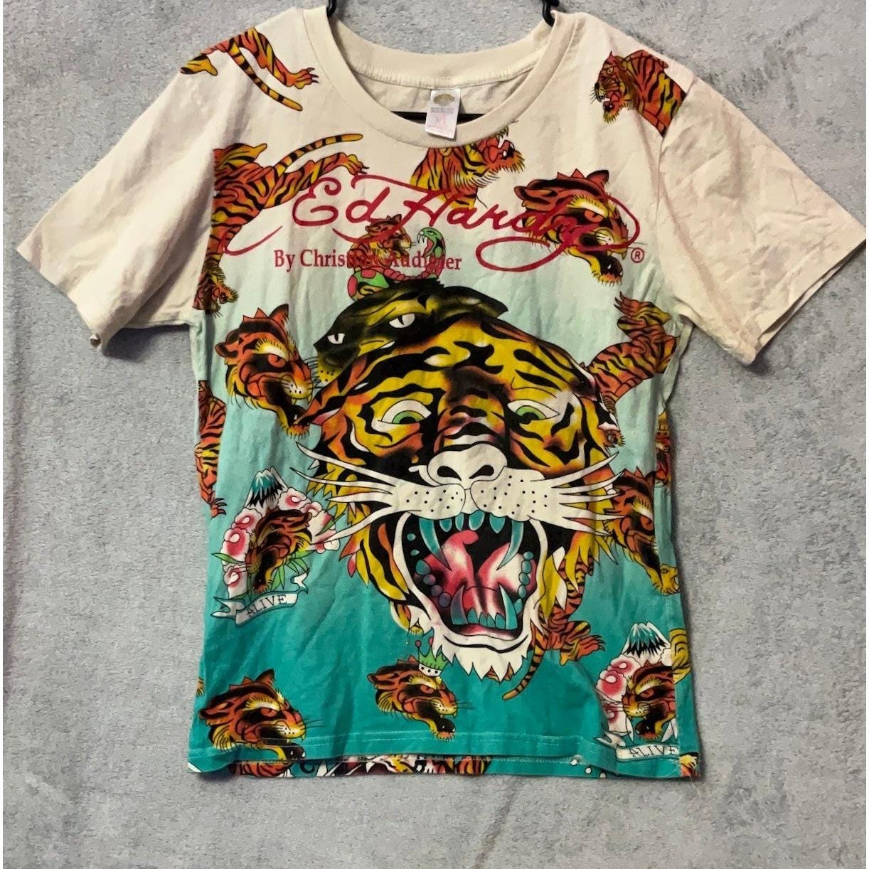 Ed Hardy 虎 グラフィック パーカー　ラインストーン Ed Hardy 虎 グラフィック パーカーラインストーン