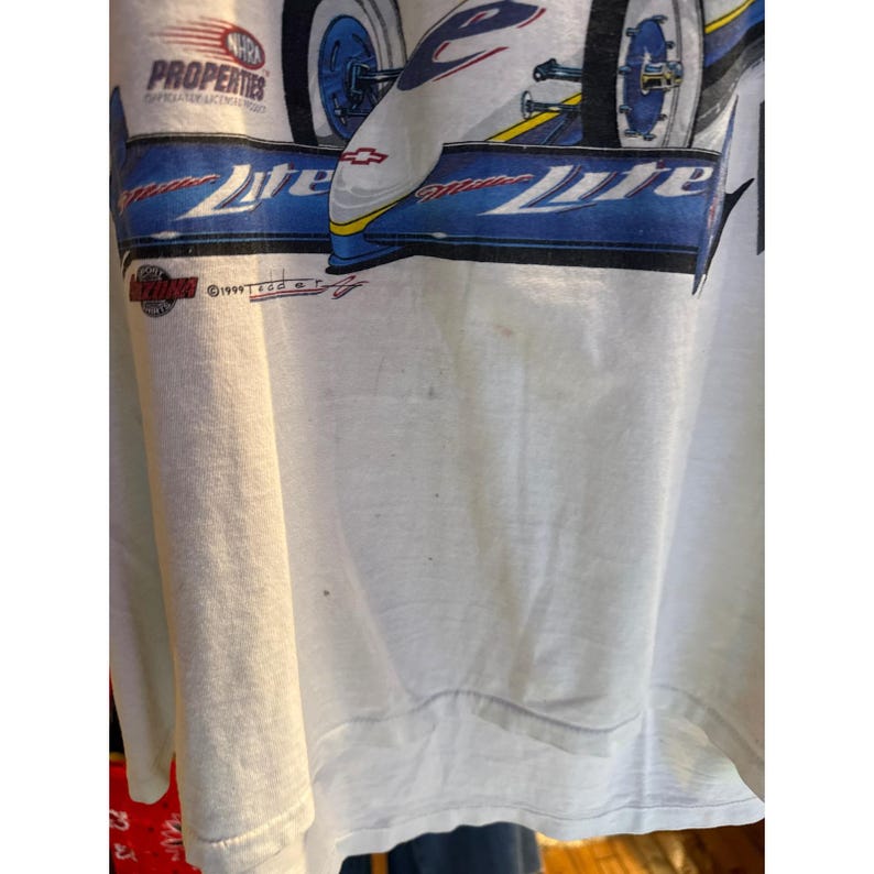 Vintage 1999 Larry Dixon NHRA Top Tanktop Miller Lite XL All Sport Bild 4